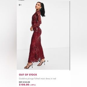 Used Red Sequin Evening Gown Hijabi modest